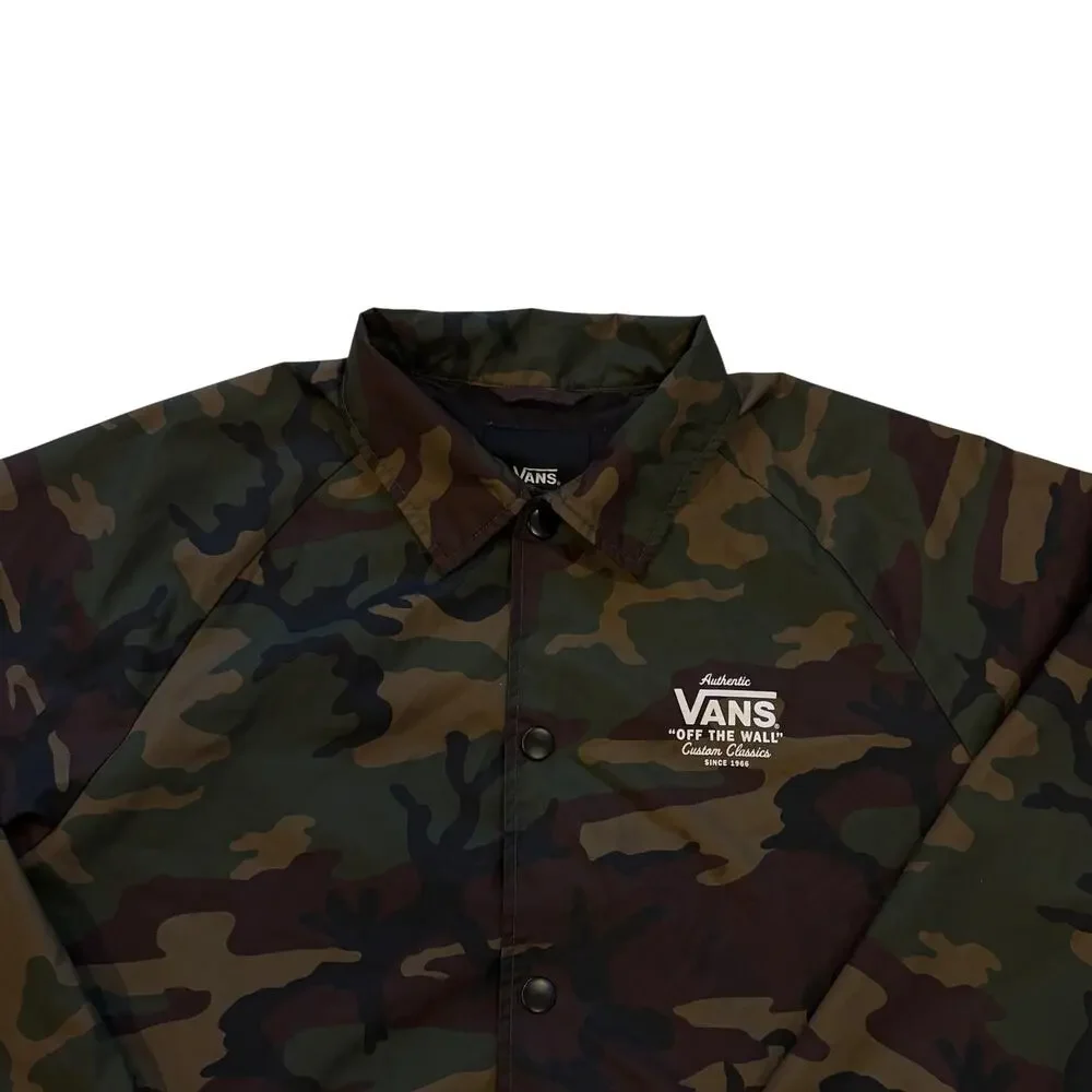 Vans Off The Wall Torrey Lined Windbreaker Mens Size Medium Camo Coaches Jacket